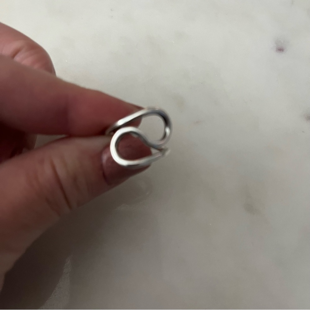 Sterling Silver 925 Wave Ring - image 2